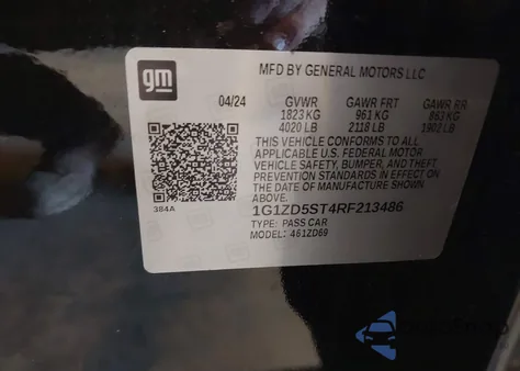 2024 Chevrolet Malibu Fwd 1Lt from USA, damaged, VIN 1G1ZD5ST4RF213486